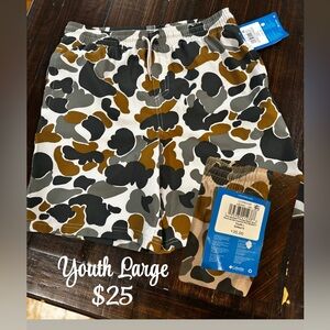 Columbia Kids Camouflage Shorts - Black, Gray, Brown